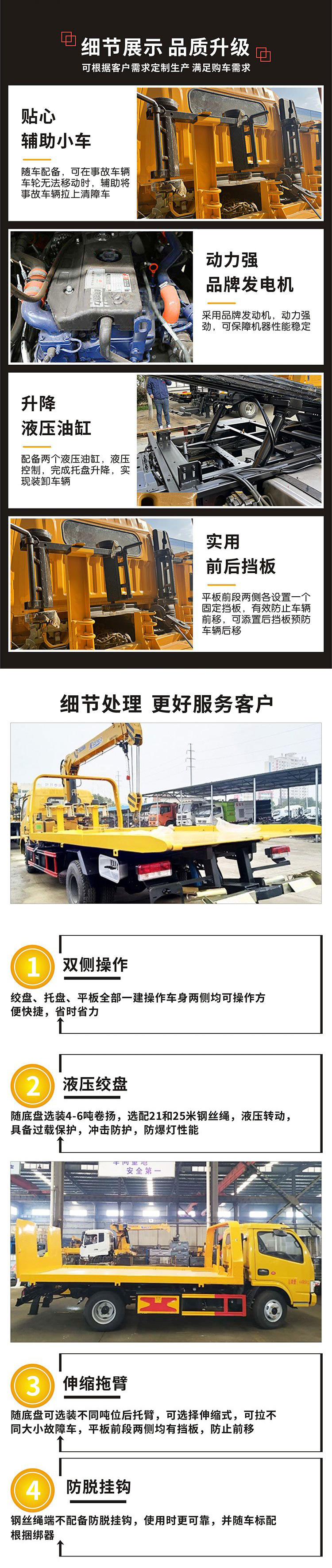 國(guó)六江鈴凱銳黃牌一體板清障車